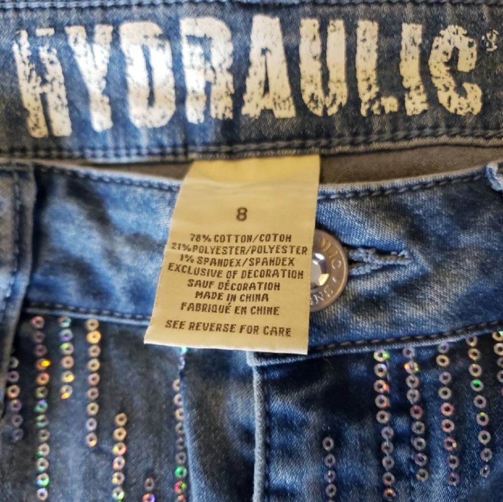 STUNNING SEQUINED SKINNY JEANS BY HYDRAULIC - Picture 7 of 7